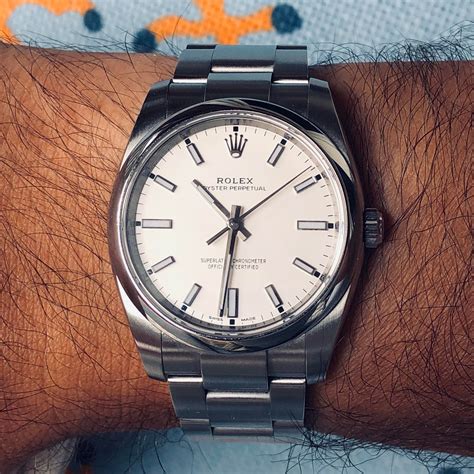 rolex oyster perpetual white 34